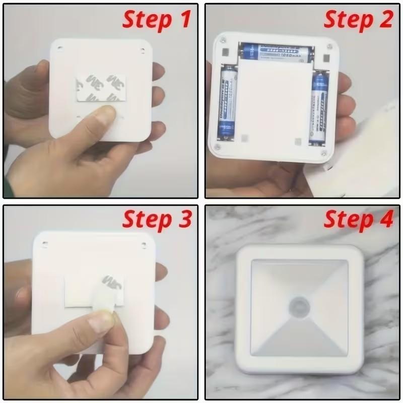 Human Motion Sensor LED Night Light Ideal for Staircases, Car Interiors, Cabinets, Bedside Tables, Hallways, and Kitchens