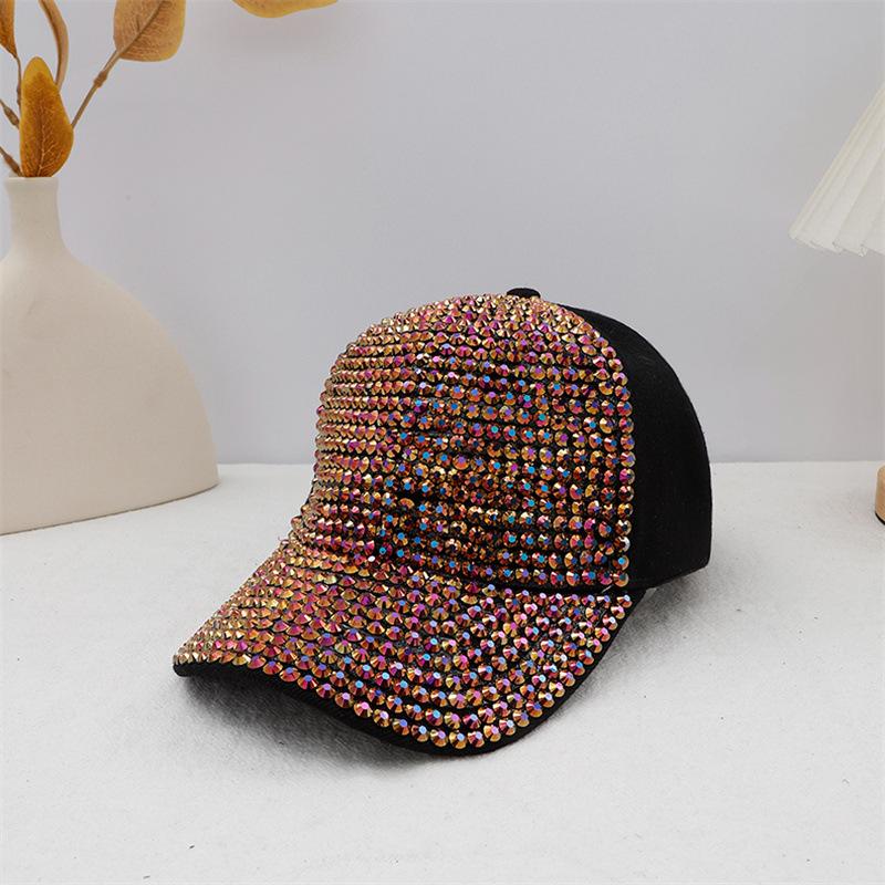 New European and American Feng Shui Diamond Baseball Cap Women's Hip Hop Shiny Hat Full Diamond Fashion Men's Sun Hat Stage Hat