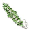 Green Amethyst Pear Shape Gemstone Bracelet Adjustable Link Handmade Jewelry 8"