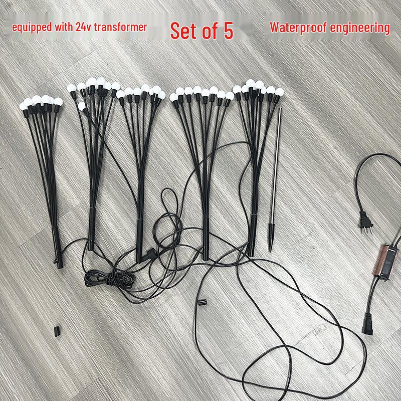 Solar Wind-Powered Firefly LED Garden Stake Lights - Waterproof Outdoor Decor