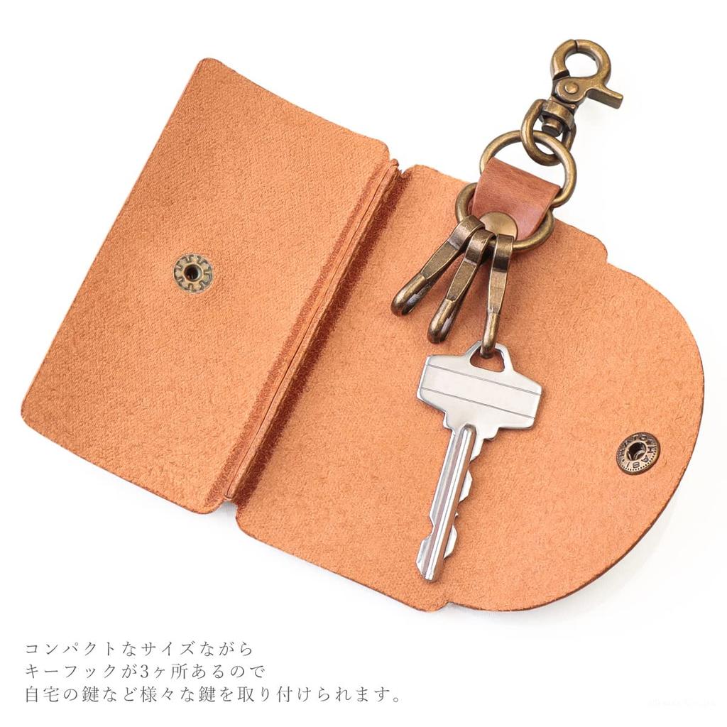 Nafka Women's Mostro Leather Compact Smart Key Case, Compatible with Smart Keys, Made in Japan [NFK-72201] (Gray)
