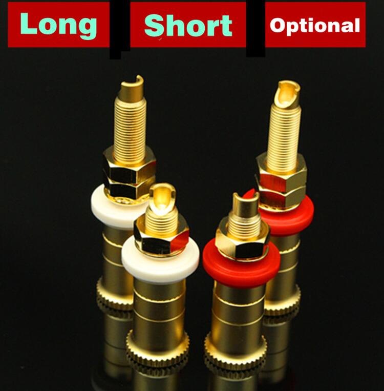 2Pcs Gold Plated Brass HIFI Binding Post Banana Plug Socket Terminal Connector For Amplifier Speaker Audio Cable Home Theater  Wiring Accessory
