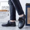 New men's casual single shoes round head lace-up daily solid color fashion low-top flat men's shoes