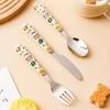 3pcs/lot Infant Spoon Fork Collection Stainless Utensil Children's Tableware Training Spoon Feeding Tableware Gentle Kitchen Accessories