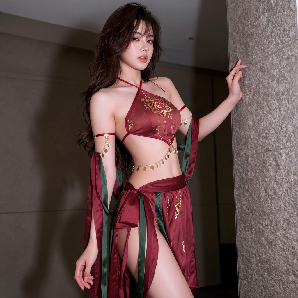 Sex underwear sexy Dunhuang flying dance girl exotic suit neck belly pocket classical suit