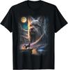 Yorkie Howling To The Moon Vintage 90s Mystical Dog T-Shirt Gift All Size S-4XL