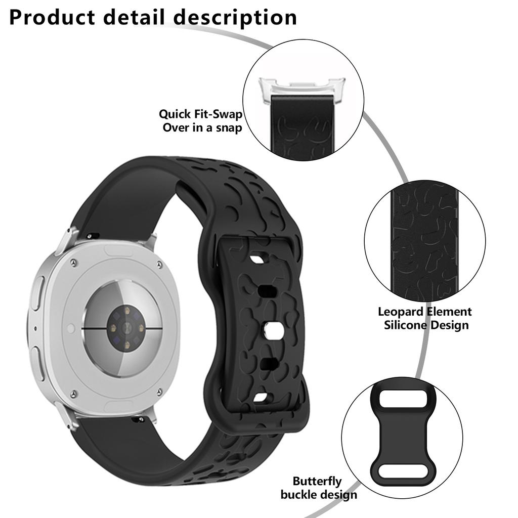 Silicone Strap For Samsung Galaxy Watch8 Classic 46mm/Watch8 44mm/40mm Leopard Texture Watch Band