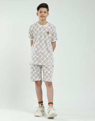 Conjunto Bermuda Manga Curta Estampado Regular Fit para Meninos