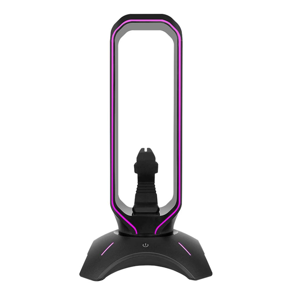 RGB Gaming Headphone Stand with Mouse Bungee Cord Holder Over-Ear Headset Holder with 2 USB Ports Gaming Accessories