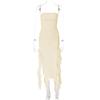 Fashion Style Women's Clothing 2024 Summer New Fashion Sexy Stylish Wrapped Chest Irregular Dress
