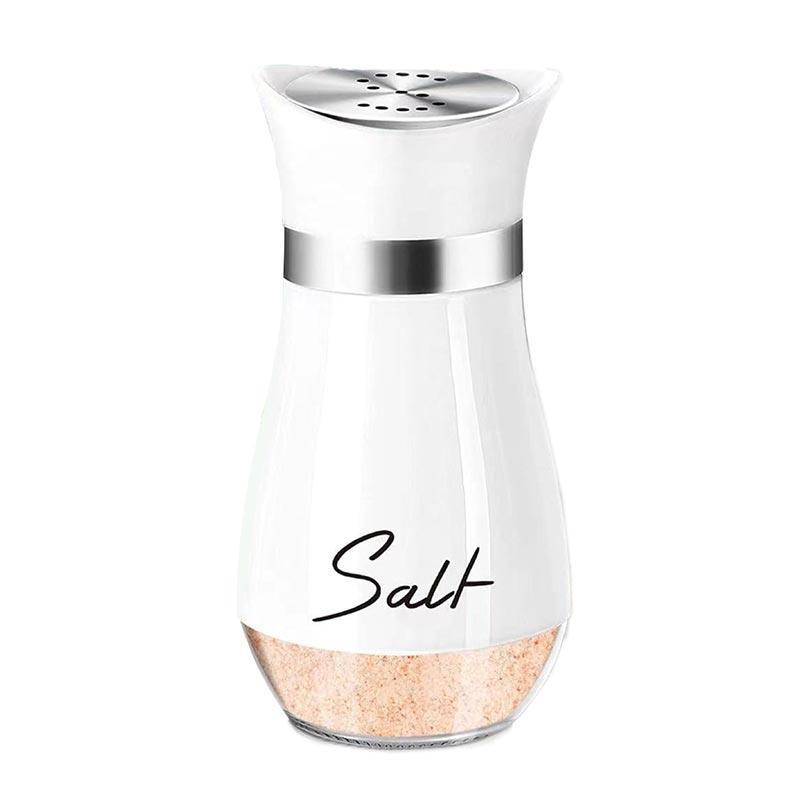 Gewürzflasche aus Edelstahl für die Küche, Salz- und Pfeffermühle aus Glas, Salzmessglas, Haushalts- und Grill-Sprühflasche
