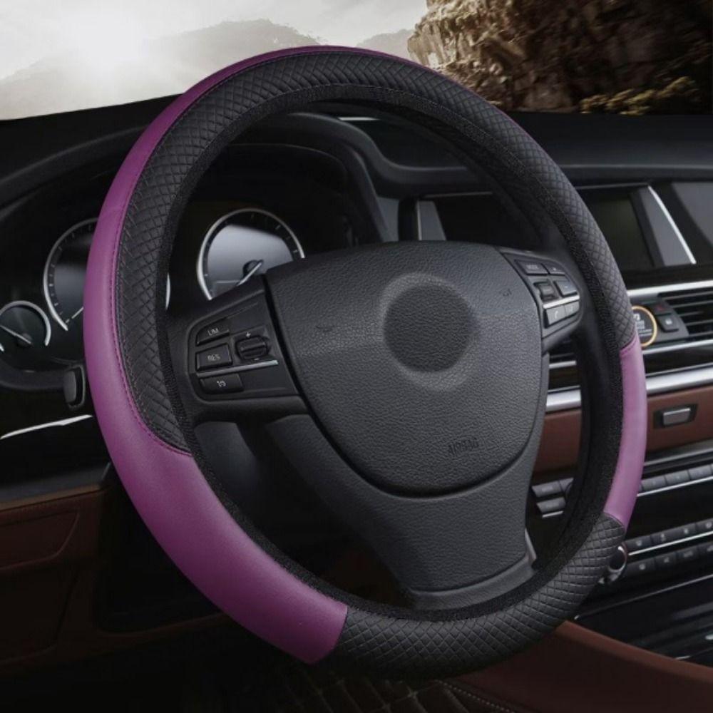 PU Leather Steering Wheel Cover Anti Slip Steering Cover Car Interior Decoration