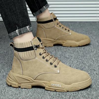 Herbst Neue High Top Arbeitsschuhe für Männer Plateau Stiefeletten Mode Qualität Stiefel Outdoor Booties Zapatos De Hombre