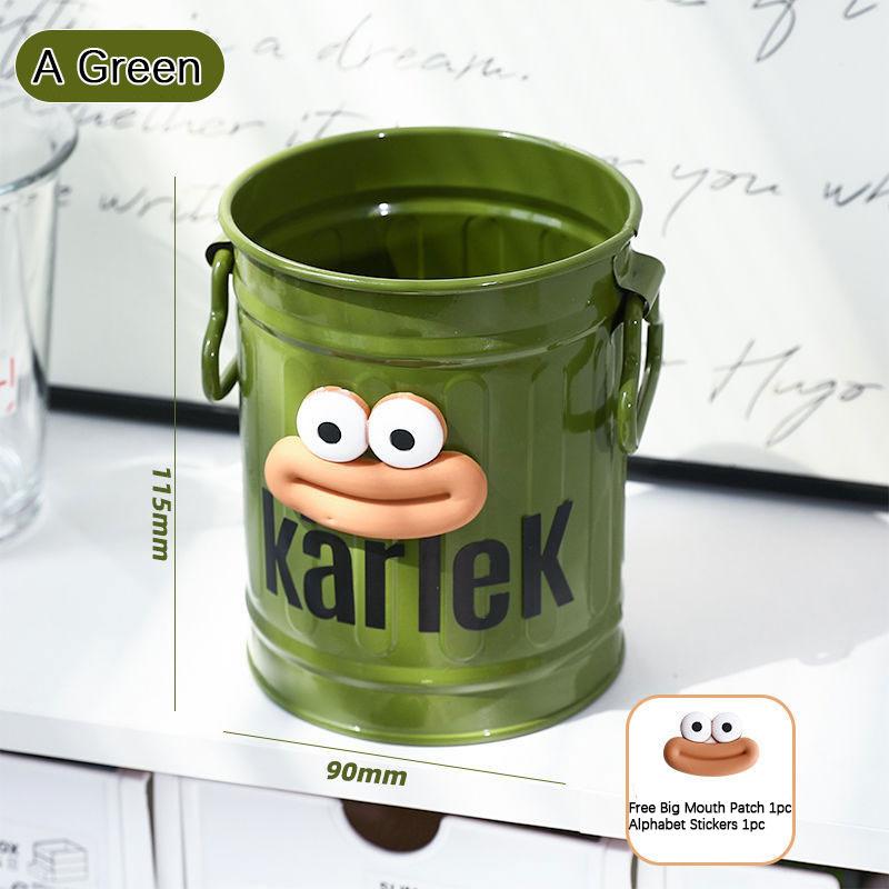 Big Mouth" Iron Pen Container Iron Pen Holder Student Desktop Iron Barrel Office