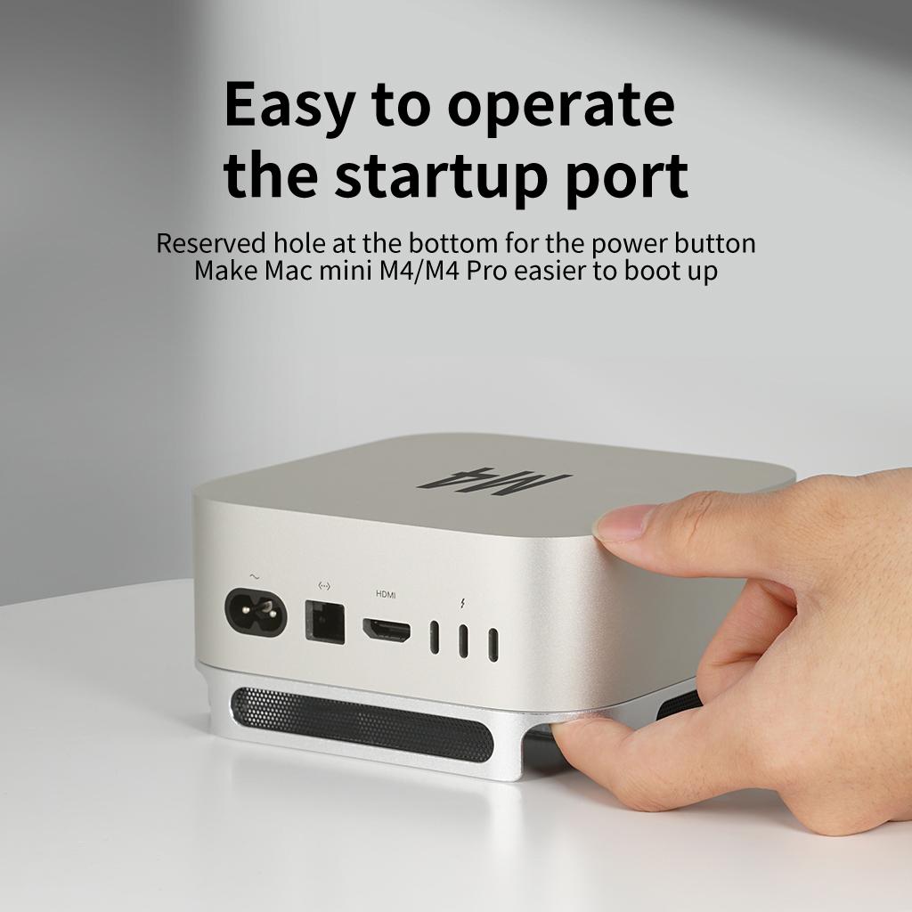 Stolní stojánek Zvýšení počítače Prachotěsná základna Chladicí držák z hliníkové slitiny Dok pro Mac mini M4/M4 Pro