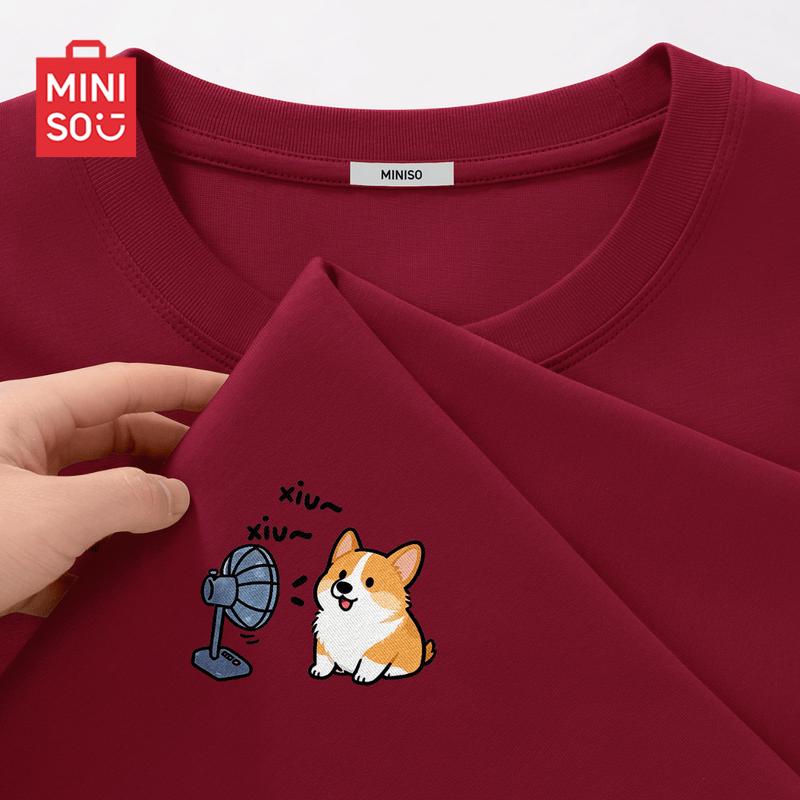 MINISO Men's Casual Pure Cotton Short-Sleeve T-Shirt