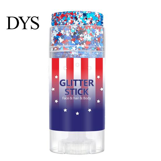 Independence Day Glitter Patriotic Red White and Blue Body Stick, 4th of July Accessories for Women Kids, Sparkling Self-adhesive For Face Hair