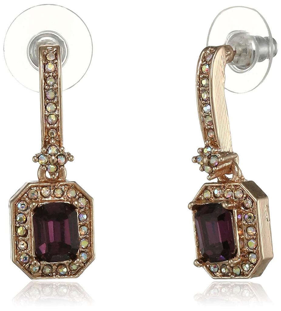 Newest Estele Purple Lusture Stone Women's Drop Earrings