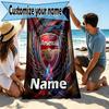 Custom Name Personalized Arsenal F.C Print Beach Towel, for Trip Camping Beach Party Home Decor, Birthday Gift for Family & Friends