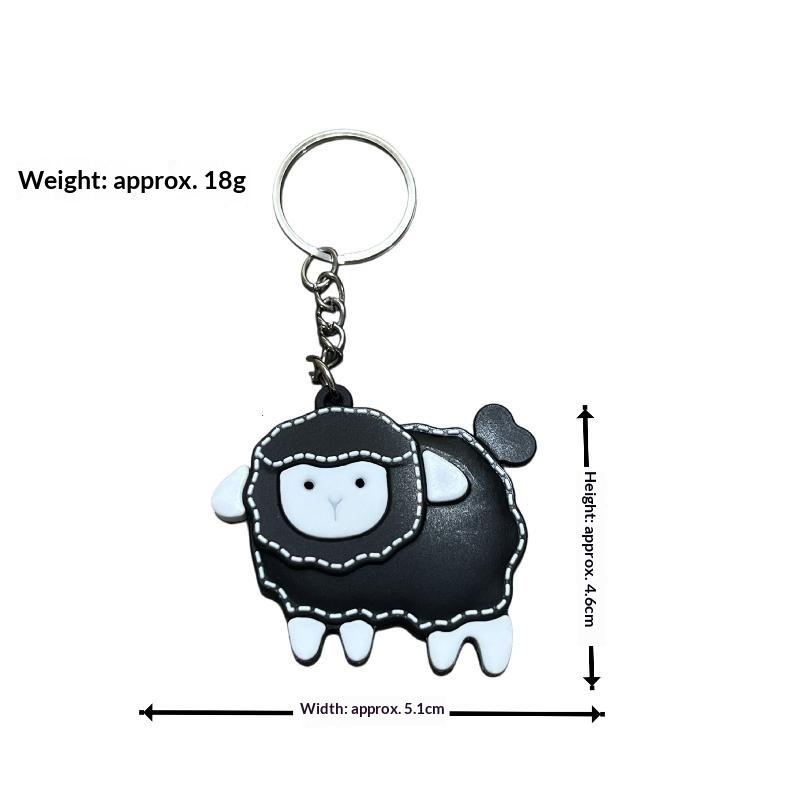 2/4Pcs Soft White Sheep Keychain Cartoon Pu Leather Pendant Durable Bag Charm For Women Car Key Holiday Gift