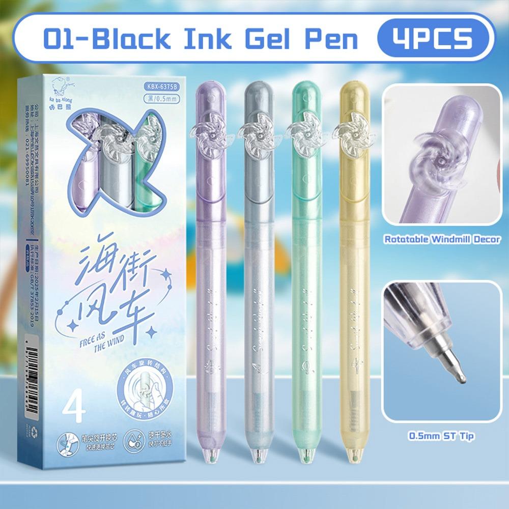 

4 шт. 0,5 мм черные чернила нейтральная ручка поворотная пишущая принадлежность высококачественная гелевая ручка студенты 01