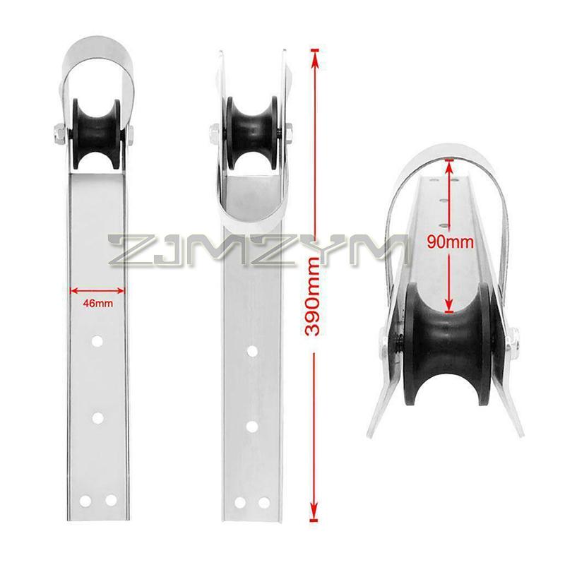 390mm Bow Anchor Roller Bracket 316 Stainless Steel Yacht Lift Roller With Rubber Wheel Fixed Anchor Holder Boat Accessories