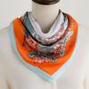 Spring and Summer Thin Scarf Temperament Simulation Silk Bird Sunscreen Towel Simple Morning Glory Flower Flower Elegant Versatile Silk Scarf Square S
