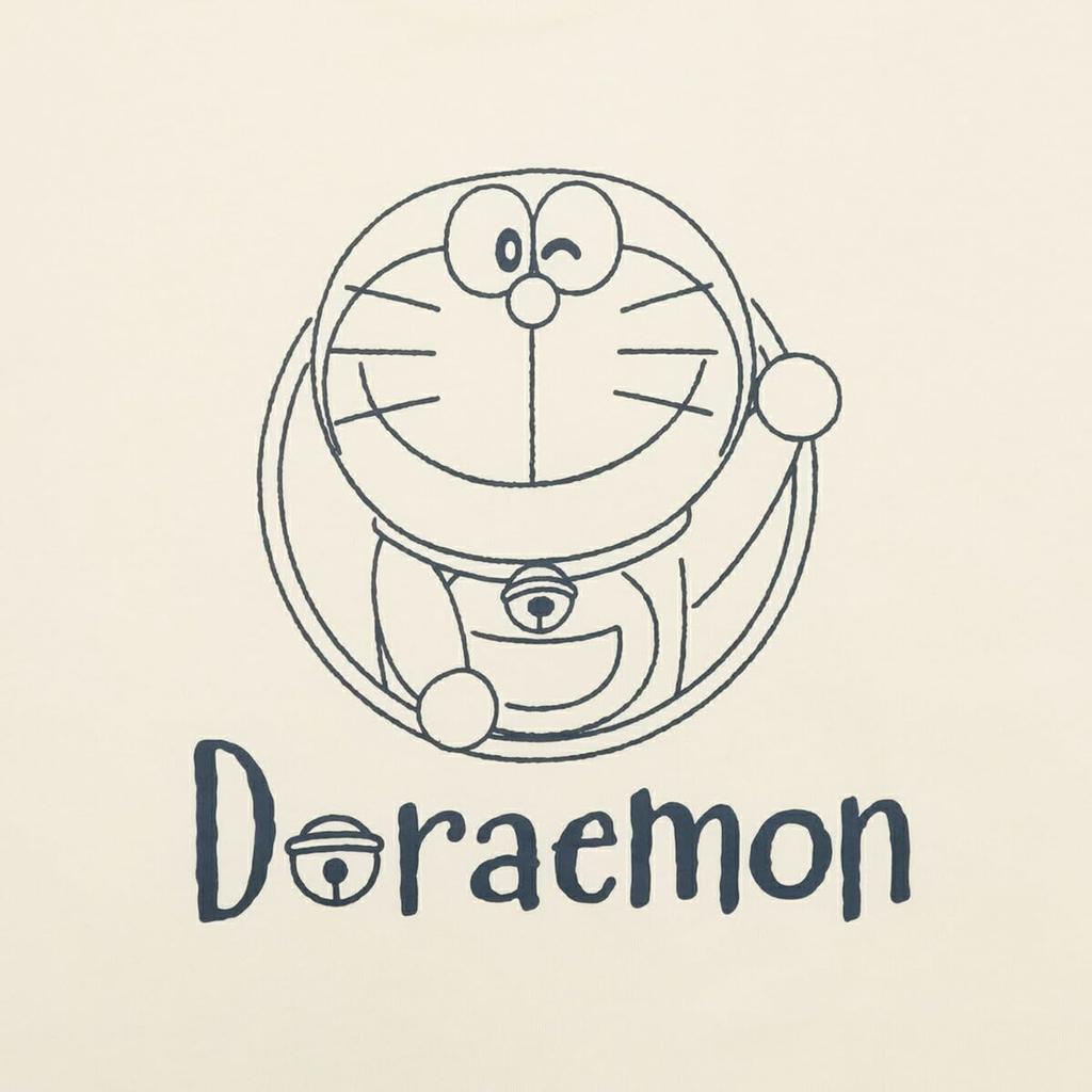 New Era Doraemon Collaboration Short Sleeve T-Shirt, Off-White, Size L, SS, CT TEE, DORAEMON DRAWING, OWHI