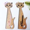 Wooden Ruler Cartoon Cute Cat Wooden Ruler Drawing Scale Student Stationery Korean Version Wooden Learning