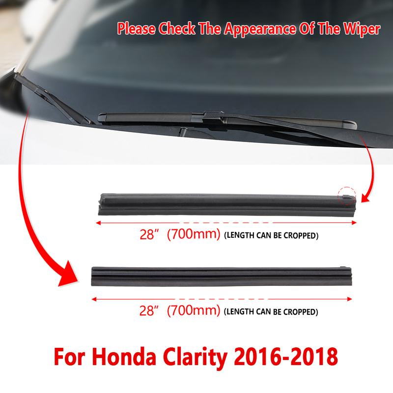 Wiper Rubber Strip for Honda Clarity 2016 2017 2018 Car Wiper Refill Accessories 1Pair