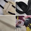 Damen Vintage Leinen-Tragetasche - Große Kapazität Blumenmuster Schulter-Handtasche für Freizeit & Lebensmitteleinkauf KTB