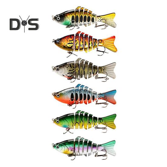 10CM/15.5G Multi-Jointed Fishing Lure with Hooks Realistic 7-Section Swimbait Bionic Hard Artificial Bait Freshwater Saltwater Fishing Accessories