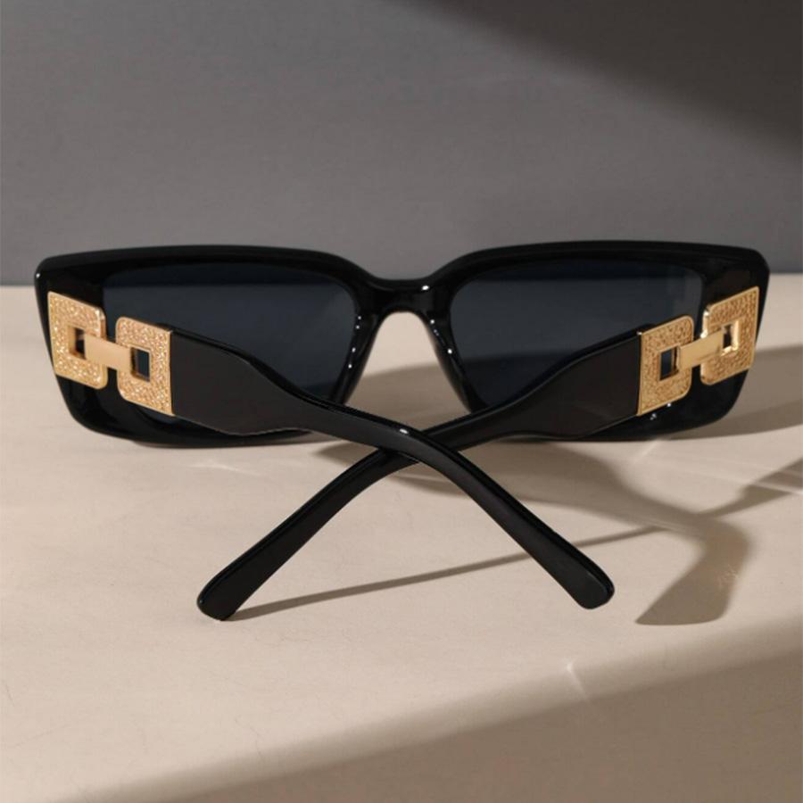 Retro Style Black Small Frame Metal Chain Feet Ladies Fashion Sunglasses Party Holiday Beach Glasses