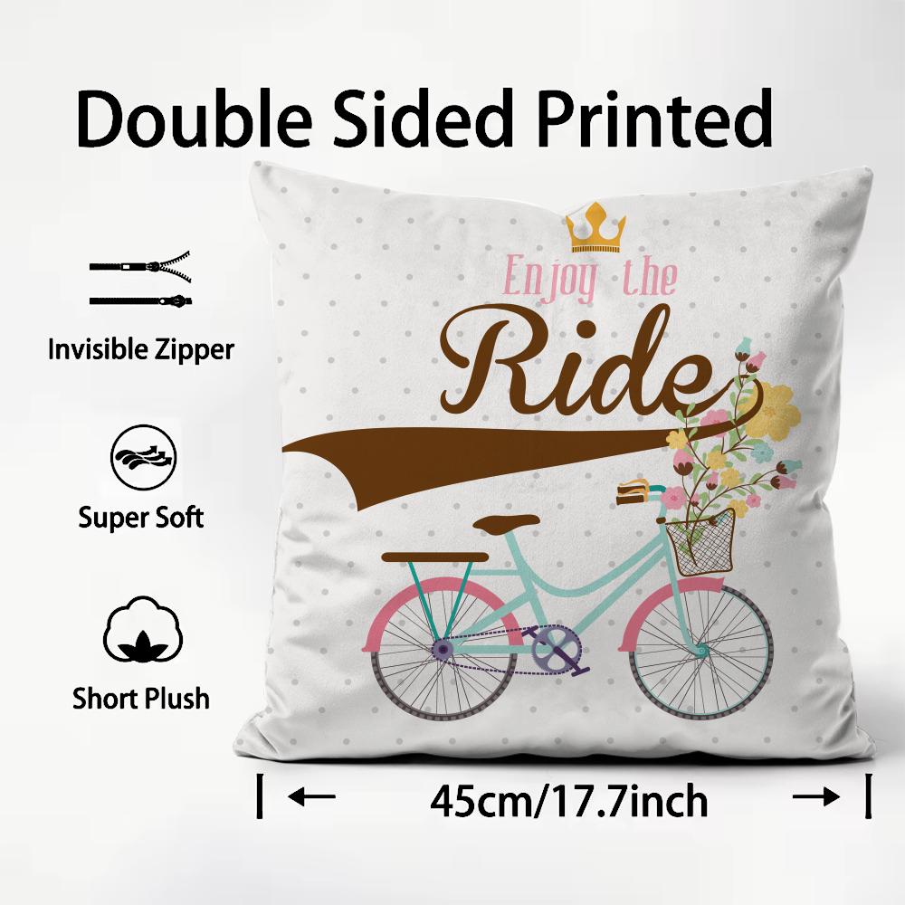 Country Flower Bicycle Cushion Cover Premium Comfort Reversible Pillow Cover - Dual - Use Design for Home & Car