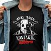 Mask Wear Contacts Halve Jason Horror Sayings Fun Funny Womens T-Shirt