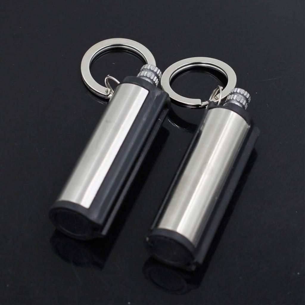 Outdoor Portable Lighter Bottle Keychain With Containing Cotton Core