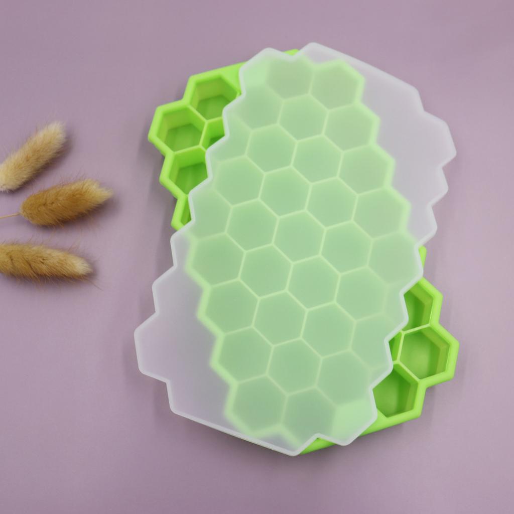1 Piece of 37 Grid Uncovered Honeycomb Tray DIY Ice Mold Silicone Material Creative Food Grade Easy To Demold Dustproof Kitchen