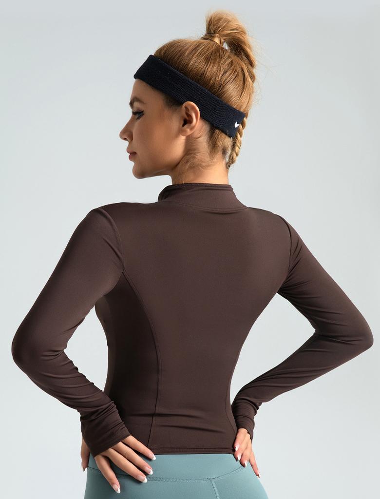 Nude Outdoor-Sportjacke für Damen – Enganliegende, atmungsaktive Yoga- und Fitnessbekleidung