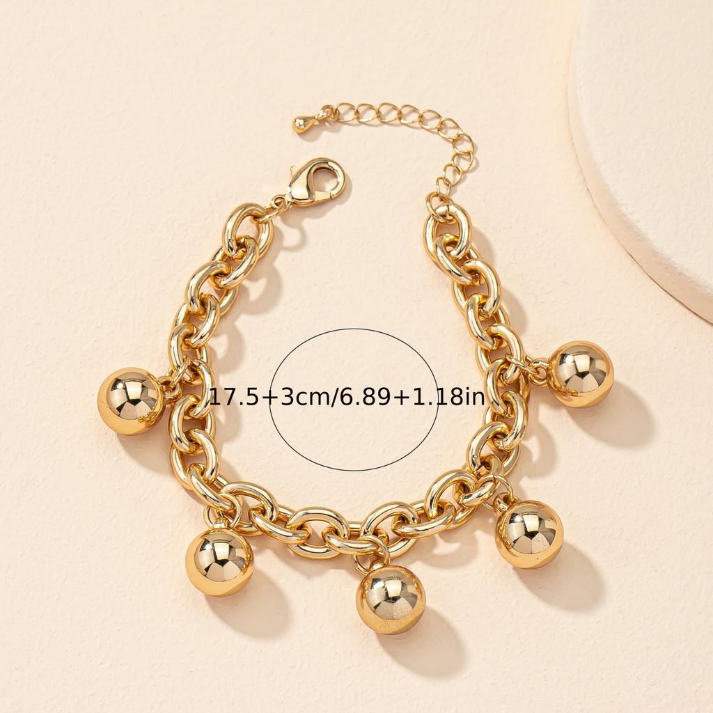 A stylish golden yellow bead pendant chain bracelet is suitable for ladies and girls partying and holiday versatile