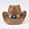 Boho Hollow Out Straw Sun Hat Summer Outdoor Vacation  Western Cowgirl Beach Hat