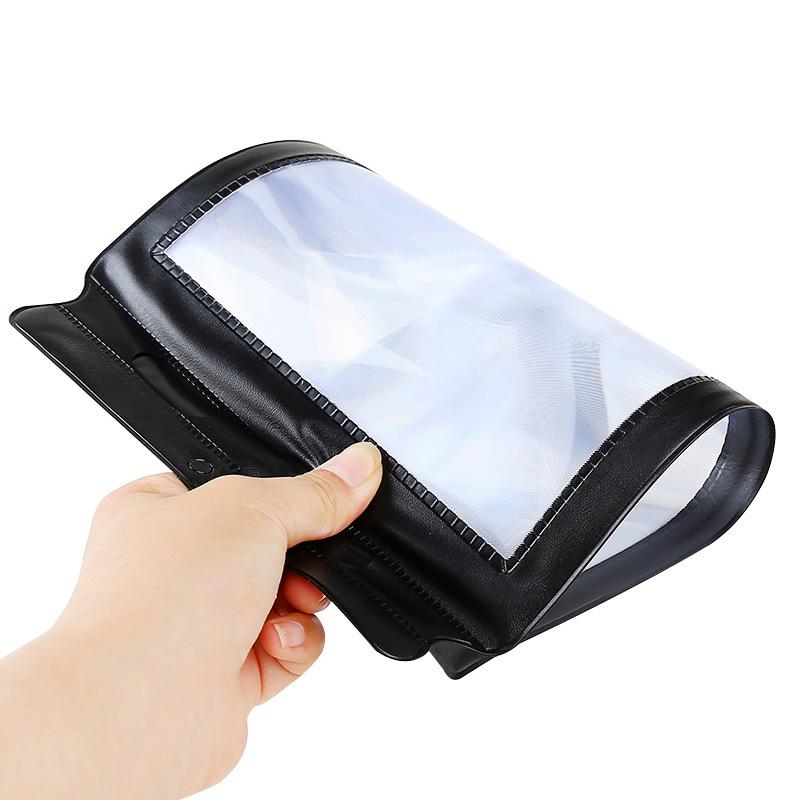 Handheld A4 Magnifier with Black Frame and Soft Surface for Elderly Reading, 3x PVC Fresnel Lens, Portable.
