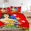 3ks Wonder Woman, Superhrdinská sada povlečení, Sada povlečení, Měkký pohodlný povlak na peřinu, Do ložnice, Pro hosty (1* Povlak na peřinu + 2* Povlaky na polštář, W