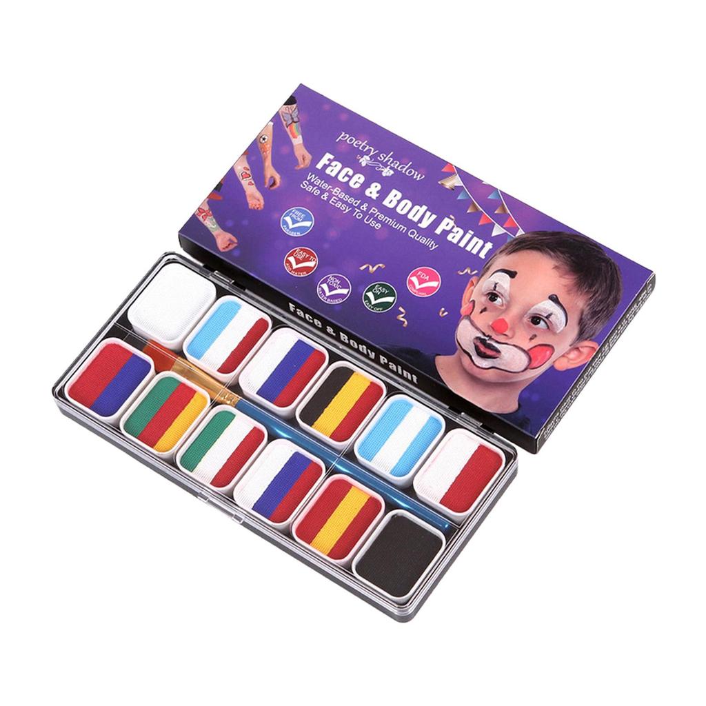 Face Body Paint Palette Painting Pigment 12 Grids Color Matching Vibrant Colors