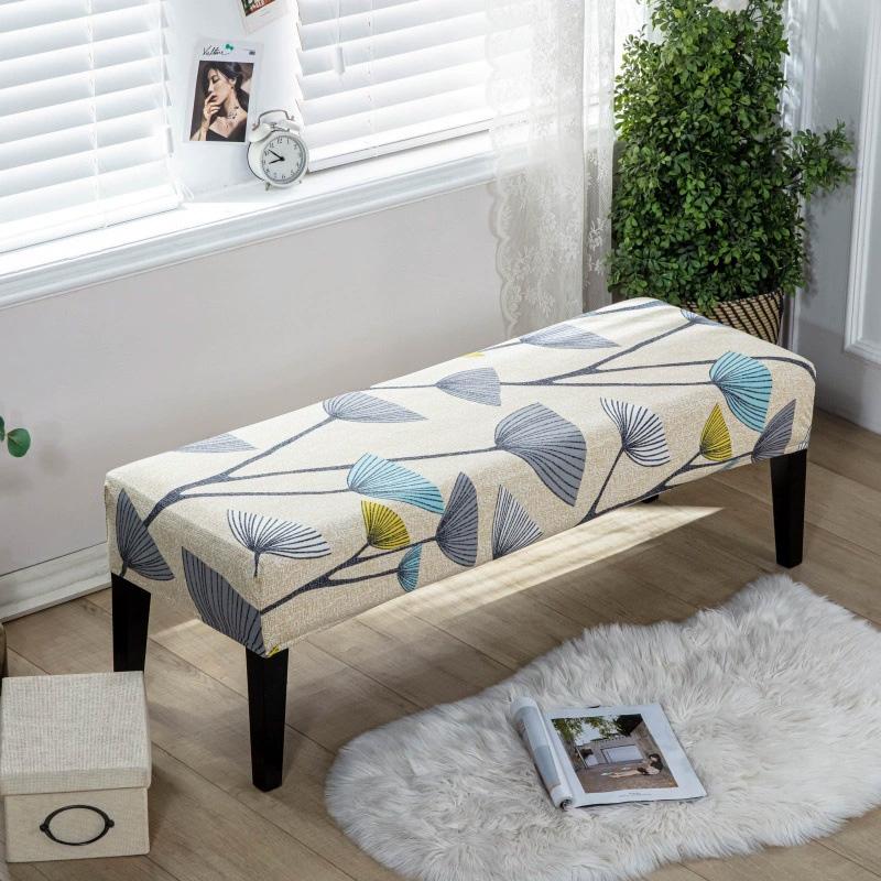 1 szt. Długi pokrowiec na stołek Antypoślizgowy pokrowiec na długą ławkę Pyłoszczelny ochraniacz na ławkę Elastyczny pokrowiec owijający w całości z nadrukiem kwiatowym
