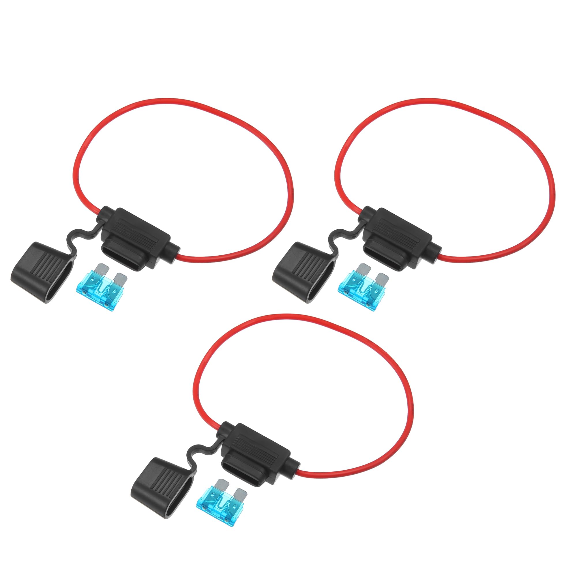 

X AUTOHAUX Inline Fuse Holder Car Inline ATC Style with 15A Medium Fuse 15A чёрный