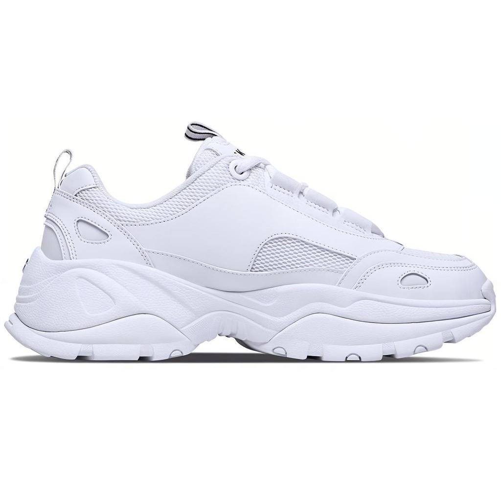 Skechers Kozmiks Mesh Synthetic Leather Lace-Up Low-Top Dad Shoes Women Sneakers White 88888327-WHT