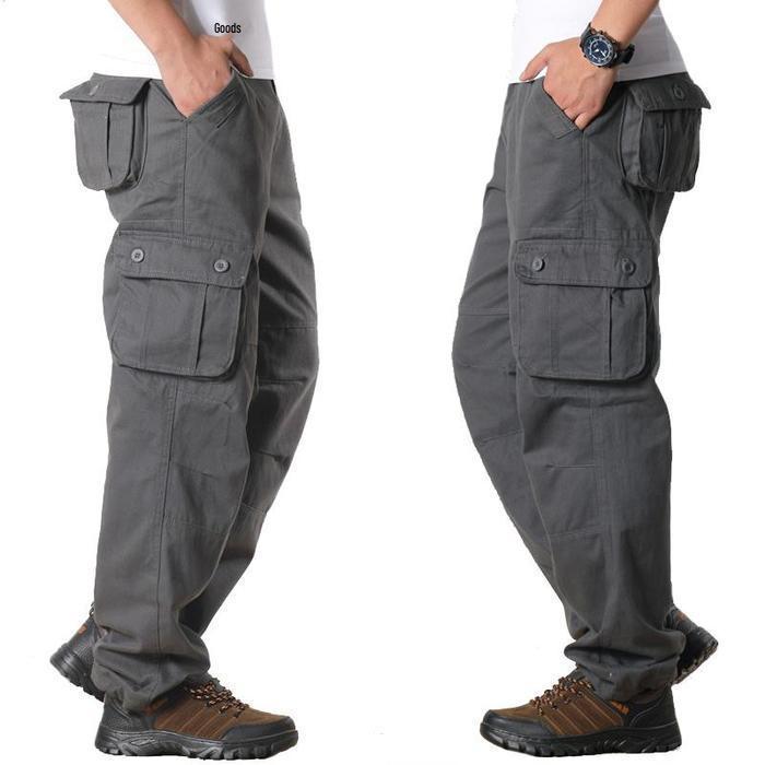Men's Trendy Retro Straight-Leg Multi-Pocket Workwear Pants