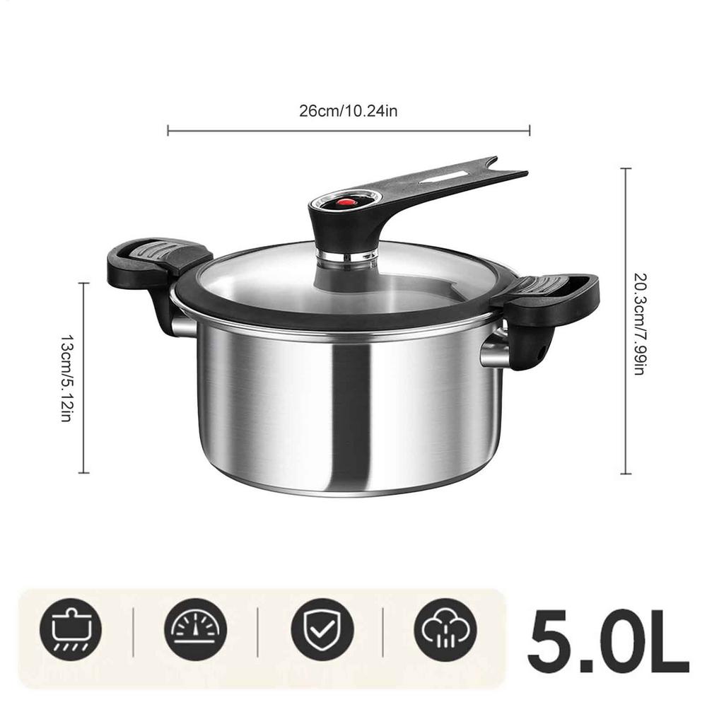Portable Pressure Cooker Fast Cooking Stew Pot Pressure Cooker Stainless Steel Fast Cooking Multifunctional Kitchen Accessories