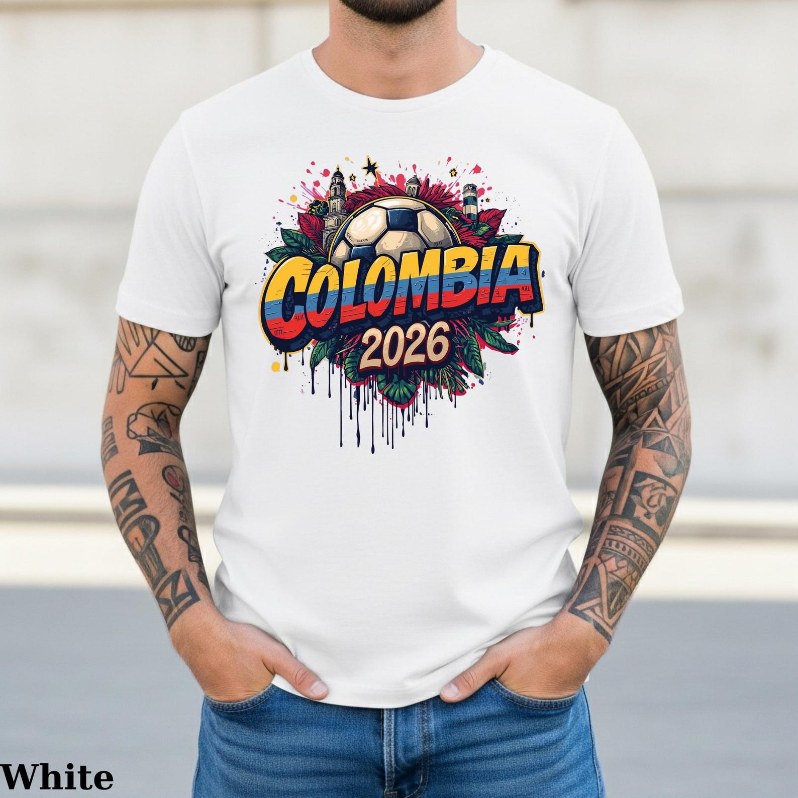 Colombia Soccer T-Shirt 2026, Los Cafeteros Football Graphic Tee, Colombia National Team Supporter Gift, Tropical Colombia Pride Shirt, L