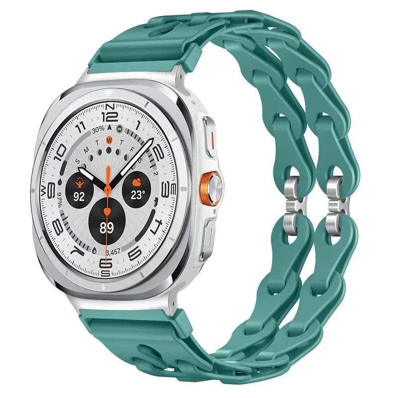 Silicone Chain Strap for Samsung Galaxy Watch 2025/7 Ultra 47mm Wristband Band Bracelet for Galaxy Watch ultra 2025 Watchband